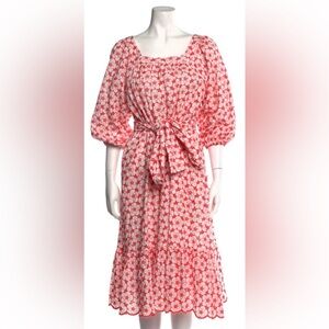 Lisa Marie Fernandez Floral Print Midi Length Dress new